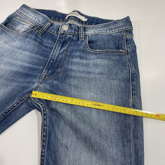 Hudson Light Wash Mens Zack Slim Fit Distressed Jeans 31x34 Cotton Denim - Picture 8 of 9